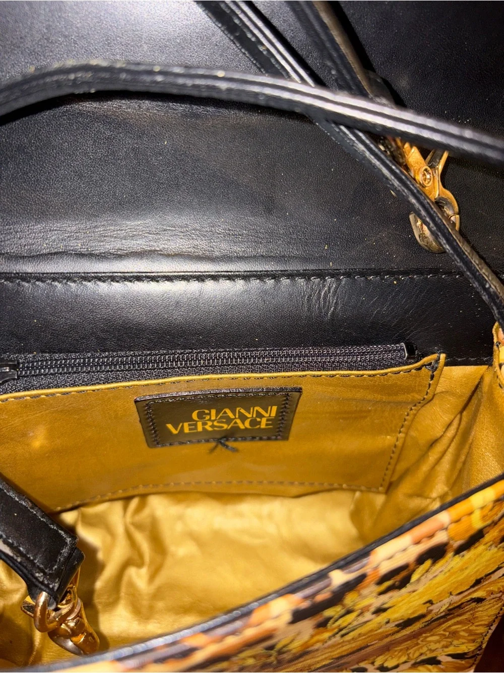 Versace Baroque Kelly Top Handle Flap 2way Crossbody Bag 1VER822K and Wallet Set - Picture 4 of 16
